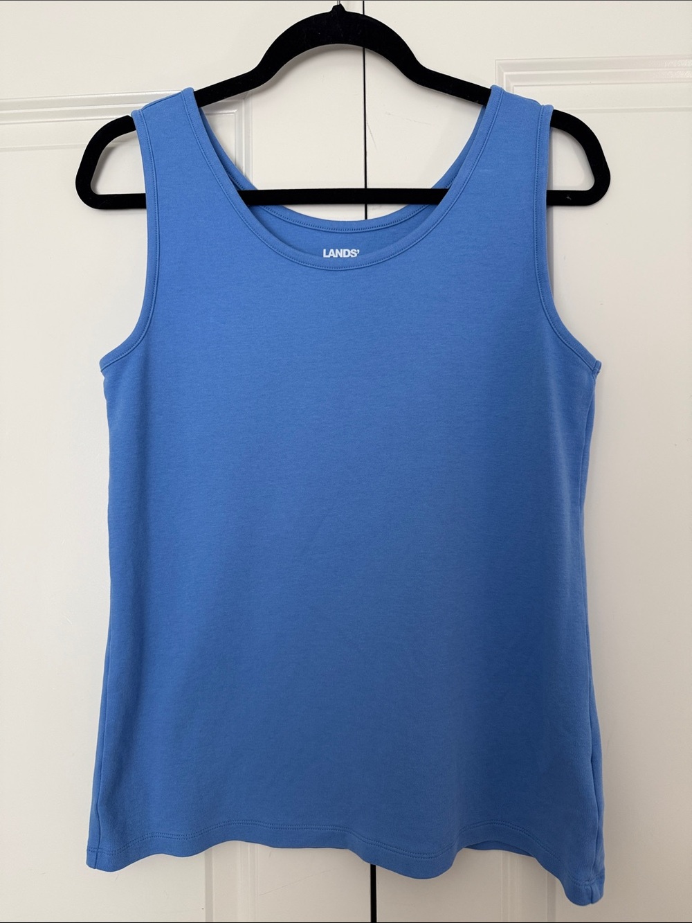 Lands' End Periwinkle Blue Cotton Scoop Tank